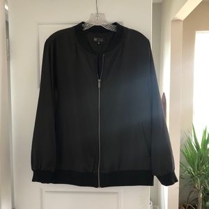 DG2 by Diane Gilman Black Bomber Jacket